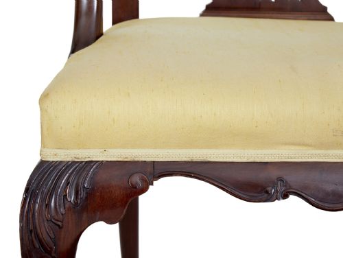 PAIR OF 19TH CENTURY CHIPPENDALE DESIGN MAHOGANY ARMCHAIRS - ADDITIONAL PHOTO 1