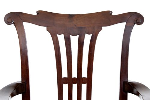 PAIR OF 19TH CENTURY CHIPPENDALE DESIGN MAHOGANY ARMCHAIRS - ADDITIONAL PHOTO 2