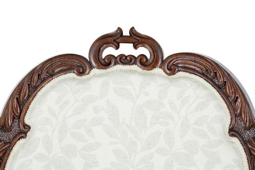 MID 19TH CENTURY CARVED WALNUT ARMCHAIR - ADDITIONAL PHOTO 6