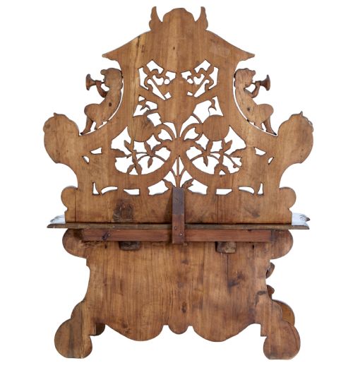 19TH CENTURY HEAVILY CARVED FLEMISH WALNUT DECORATIVE CHAIR - ADDITIONAL PHOTO 3