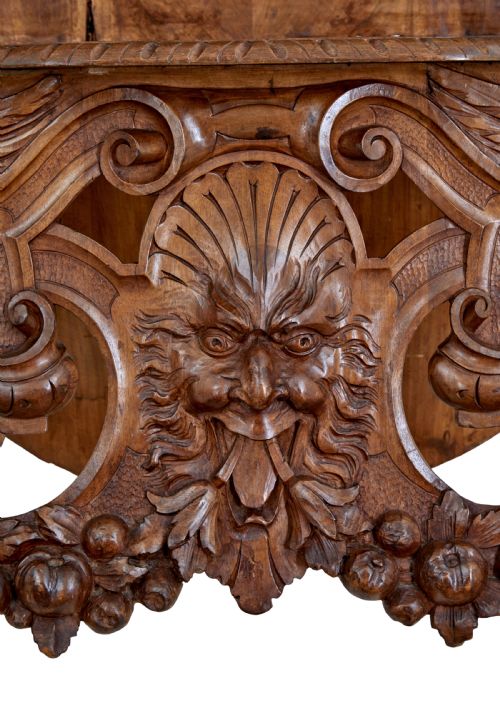 19TH CENTURY HEAVILY CARVED FLEMISH WALNUT DECORATIVE CHAIR - ADDITIONAL PHOTO 11