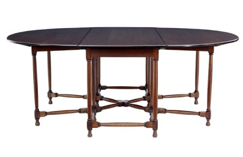 LARGE EARLY 20TH CENTURY MAHOGANY GATELEG TABLE - ADDITIONAL PHOTO 4