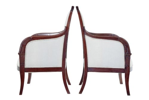 7 PIECE 19TH CENTURY FRENCH EMPIRE MAHOGANY SALON SUITE - ADDITIONAL PHOTO 5