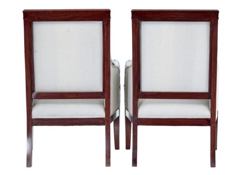 7 PIECE 19TH CENTURY FRENCH EMPIRE MAHOGANY SALON SUITE - ADDITIONAL PHOTO 6