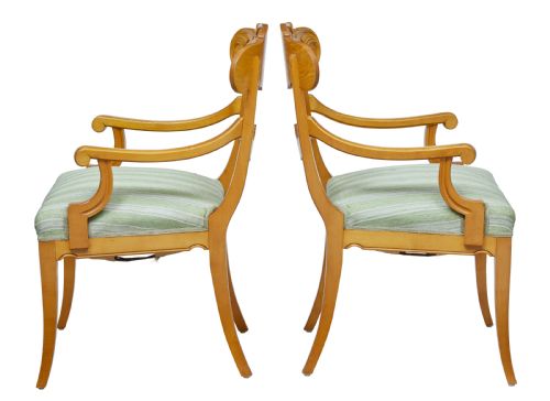 PAIR OF EARLY 20TH SWEDISH CARVED BIRCH ARMCHAIRS - ADDITIONAL PHOTO 1