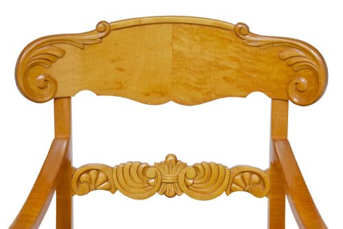 PAIR OF EARLY 20TH SWEDISH CARVED BIRCH ARMCHAIRS - ADDITIONAL PHOTO 3