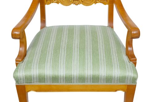 PAIR OF EARLY 20TH SWEDISH CARVED BIRCH ARMCHAIRS - ADDITIONAL PHOTO 4