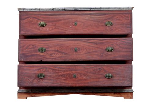 19TH CENTURY HAND PAINTED SWEDISH CHEST OF DRAWERS - ADDITIONAL PHOTO 5