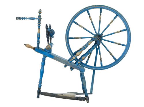 fig 1. SWEDISH PAINTED 19TH CENTURY SPINNING WHEEL