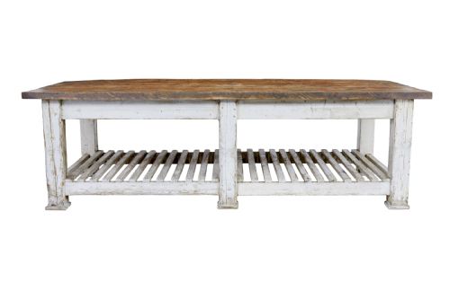 LARGE 19TH CENTURY SOLID PINE WORK TABLE - ADDITIONAL PHOTO 4
