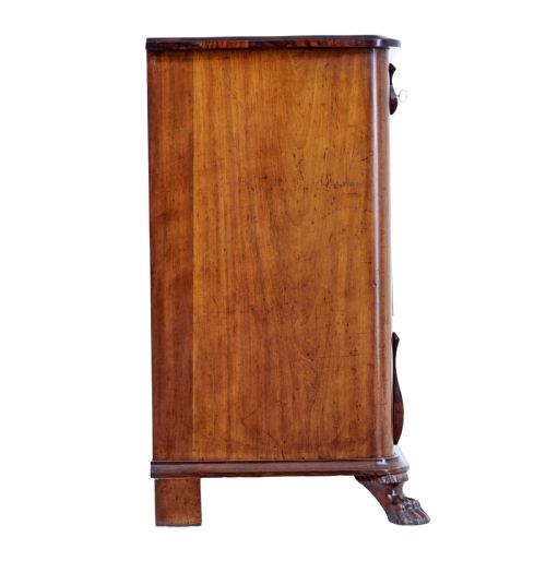 DANISH MID 19TH CENTURY FLAME MAHOGANY CHEST OF DRAWERS - ADDITIONAL PHOTO 3