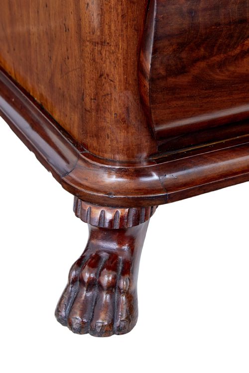 DANISH MID 19TH CENTURY FLAME MAHOGANY CHEST OF DRAWERS - ADDITIONAL PHOTO 4