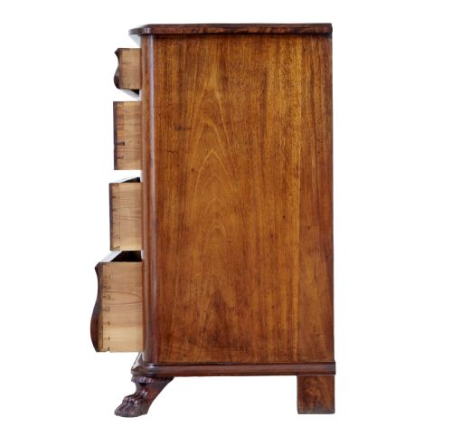 DANISH MID 19TH CENTURY FLAME MAHOGANY CHEST OF DRAWERS - ADDITIONAL PHOTO 6