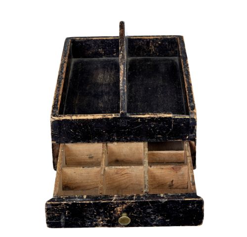 19TH CENTURY SCANDINAVIAN RUSTIC PINE CUTLERY BOX - ADDITIONAL PHOTO 5