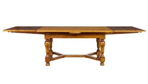 EARLY 20TH CENTURY BIRCH EXTENDING DINING TABLE - ADDITIONAL PHOTO 4