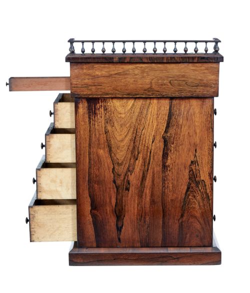 19TH CENTURY REGENCY PALISANDER DAVENPORT DESK - ADDITIONAL PHOTO 7