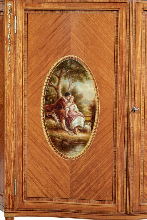 LATE 19TH CENTURY SHERATON REVIVAL SATINWOOD INLAID AND PAINTED CABINET - ADDITIONAL PHOTO 8