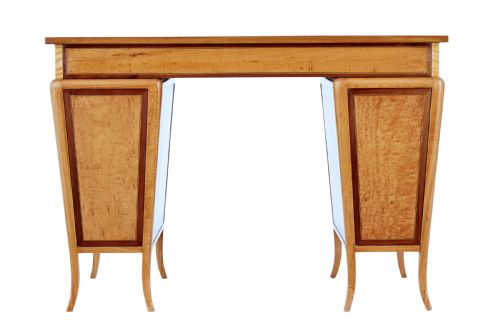 EARLY 20TH CENTURY SATINWOOD SHERATON REVIVAL DESK - ADDITIONAL PHOTO 4