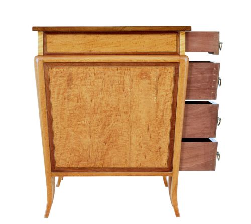 EARLY 20TH CENTURY SATINWOOD SHERATON REVIVAL DESK - ADDITIONAL PHOTO 5