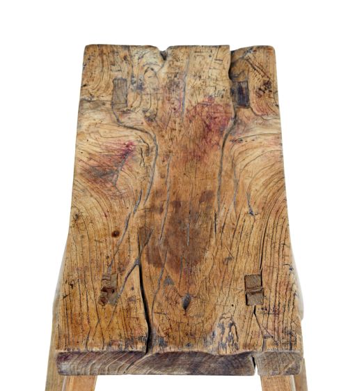 19TH CENTURY RUSTIC CHINESE HARDWOOD STOOL - ADDITIONAL PHOTO 3