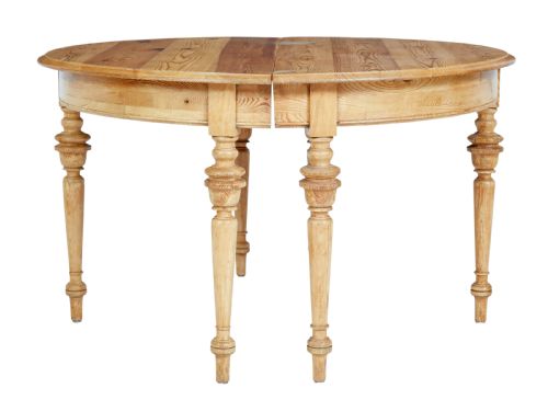 PAIR OF SWEDISH 19TH CENTURY PINE DEMI LUNE OCCASIONAL TABLES - ADDITIONAL PHOTO 1