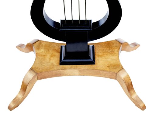19TH CENTURY INLAID BIRCH LYRE FORM OCCASIONAL TABLE - ADDITIONAL PHOTO 4