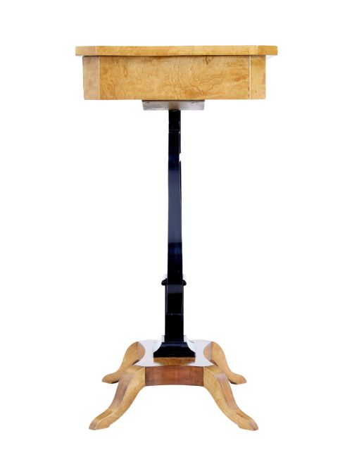 19TH CENTURY INLAID BIRCH LYRE FORM OCCASIONAL TABLE - ADDITIONAL PHOTO 5