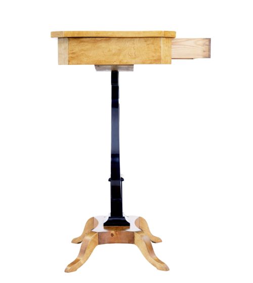 19TH CENTURY INLAID BIRCH LYRE FORM OCCASIONAL TABLE - ADDITIONAL PHOTO 6