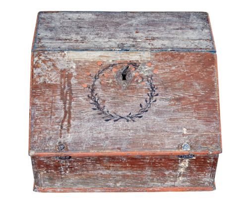 MID 19TH CENTURY SWEDISH PAINTED TABLE TOP WRITING DESK - ADDITIONAL PHOTO 3