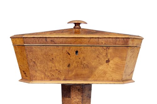 19TH CENTURY SWEDISH BURR ELM TEAPOY - ADDITIONAL PHOTO 2