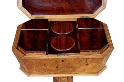 19TH CENTURY SWEDISH BURR ELM TEAPOY - ADDITIONAL PHOTO 4