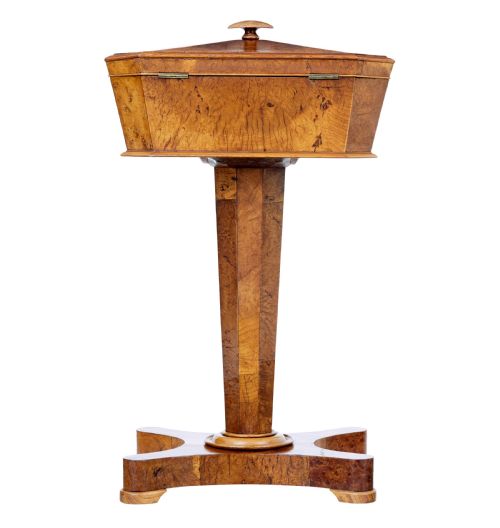 19TH CENTURY SWEDISH BURR ELM TEAPOY - ADDITIONAL PHOTO 7