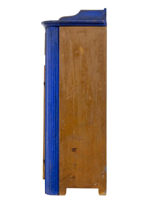 19TH CENTURY SWEDISH PINE RAGWORK PAINTED KITCHEN CUPBOARD - ADDITIONAL PHOTO 3