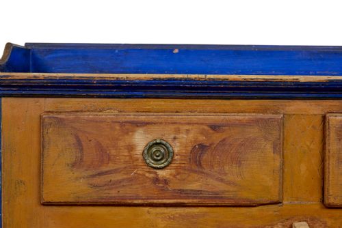 19TH CENTURY SWEDISH PINE RAGWORK PAINTED KITCHEN CUPBOARD - ADDITIONAL PHOTO 6