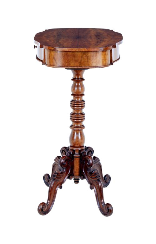 19TH CENTURY CARVED FLAME MAHOGANY SIDE TABLE - ADDITIONAL PHOTO 1