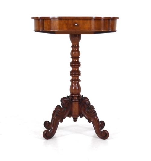 19TH CENTURY CARVED FLAME MAHOGANY SIDE TABLE - ADDITIONAL PHOTO 3
