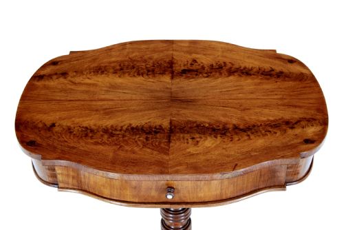 19TH CENTURY CARVED FLAME MAHOGANY SIDE TABLE - ADDITIONAL PHOTO 4