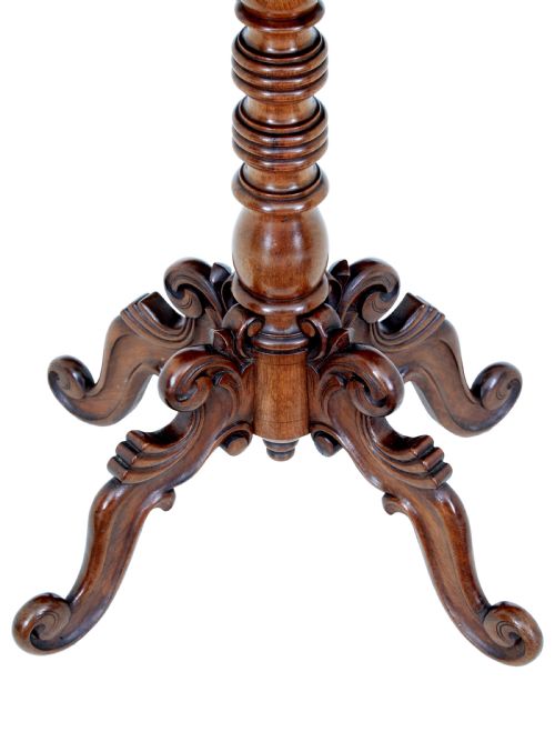 19TH CENTURY CARVED FLAME MAHOGANY SIDE TABLE - ADDITIONAL PHOTO 6