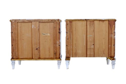 SWEDISH PAIR OF WHITE 19TH CENTURY PAINTED CHEST OF DRAWERS - ADDITIONAL PHOTO 4