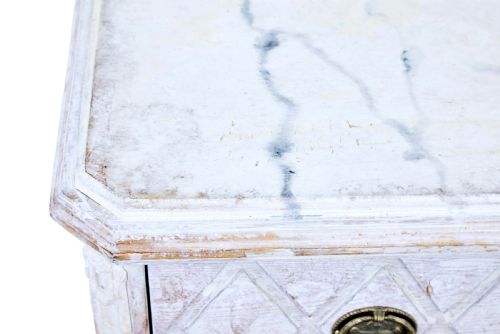 SWEDISH PAIR OF WHITE 19TH CENTURY PAINTED CHEST OF DRAWERS - ADDITIONAL PHOTO 6
