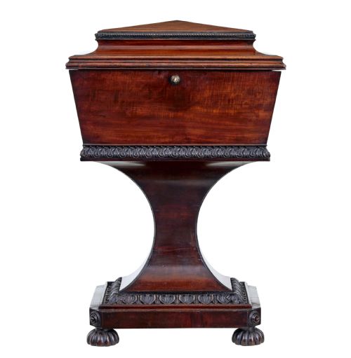 19TH CENTURY CARVED MAHOGANY TEAPOY STAMPED GILLOWS - ADDITIONAL PHOTO 1