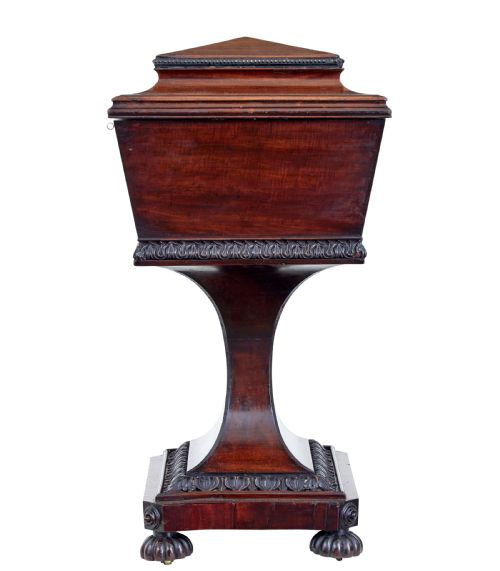 19TH CENTURY CARVED MAHOGANY TEAPOY STAMPED GILLOWS - ADDITIONAL PHOTO 2