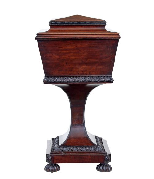 19TH CENTURY CARVED MAHOGANY TEAPOY STAMPED GILLOWS - ADDITIONAL PHOTO 4