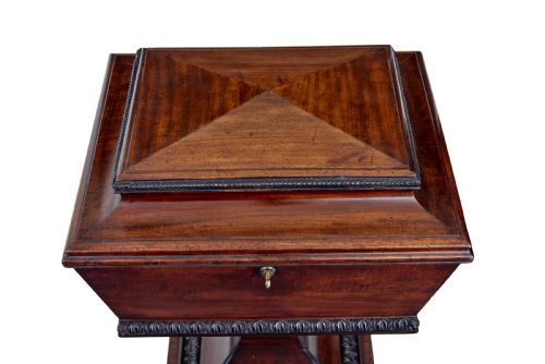 19TH CENTURY CARVED MAHOGANY TEAPOY STAMPED GILLOWS - ADDITIONAL PHOTO 5