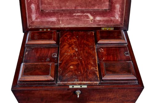 19TH CENTURY CARVED MAHOGANY TEAPOY STAMPED GILLOWS - ADDITIONAL PHOTO 6