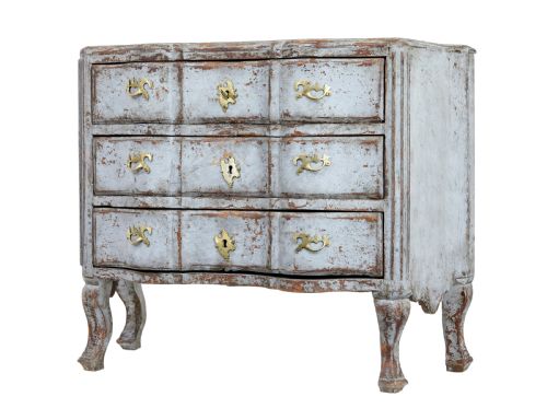 EARLY 19TH CENTURY SWEDISH PAINTED BAROQUE REVIVAL CHEST OF DRAWERS - ADDITIONAL PHOTO 9