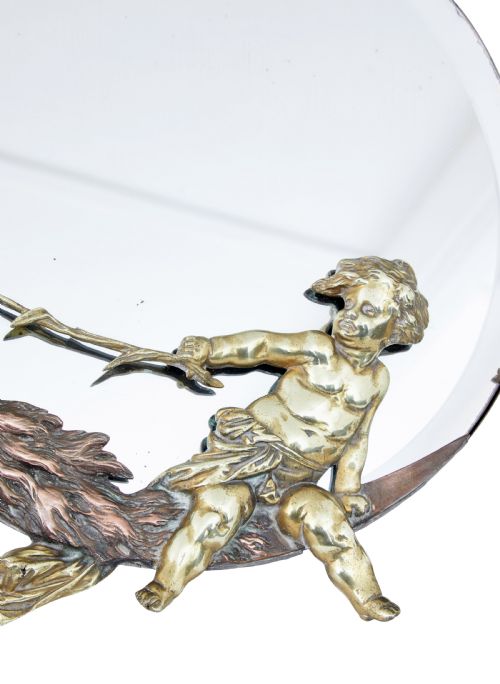 PERIOD ART DECO BRONZE AND BRASS TABLE MIRROR - ADDITIONAL PHOTO 4