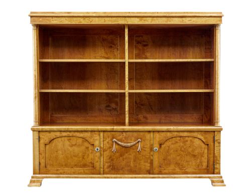 EARLY 20TH CENTURY EMPIRE REVIVAL BIRCH BOOKCASE CABINET - ADDITIONAL PHOTO 1