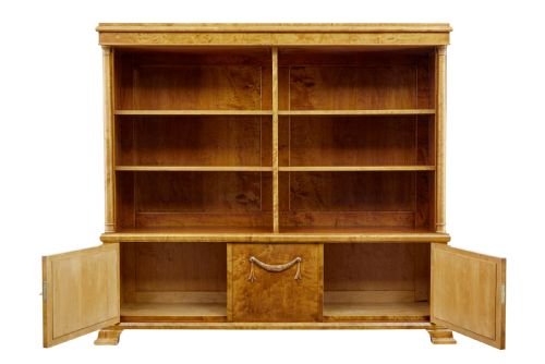 EARLY 20TH CENTURY EMPIRE REVIVAL BIRCH BOOKCASE CABINET - ADDITIONAL PHOTO 2