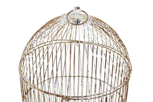 19TH CENTURY LARGE WIRE FRAME DECORATIVE BIRD CAGE - ADDITIONAL PHOTO 4